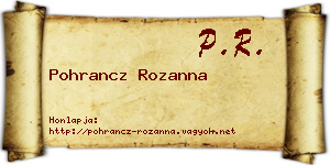 Pohrancz Rozanna névjegykártya